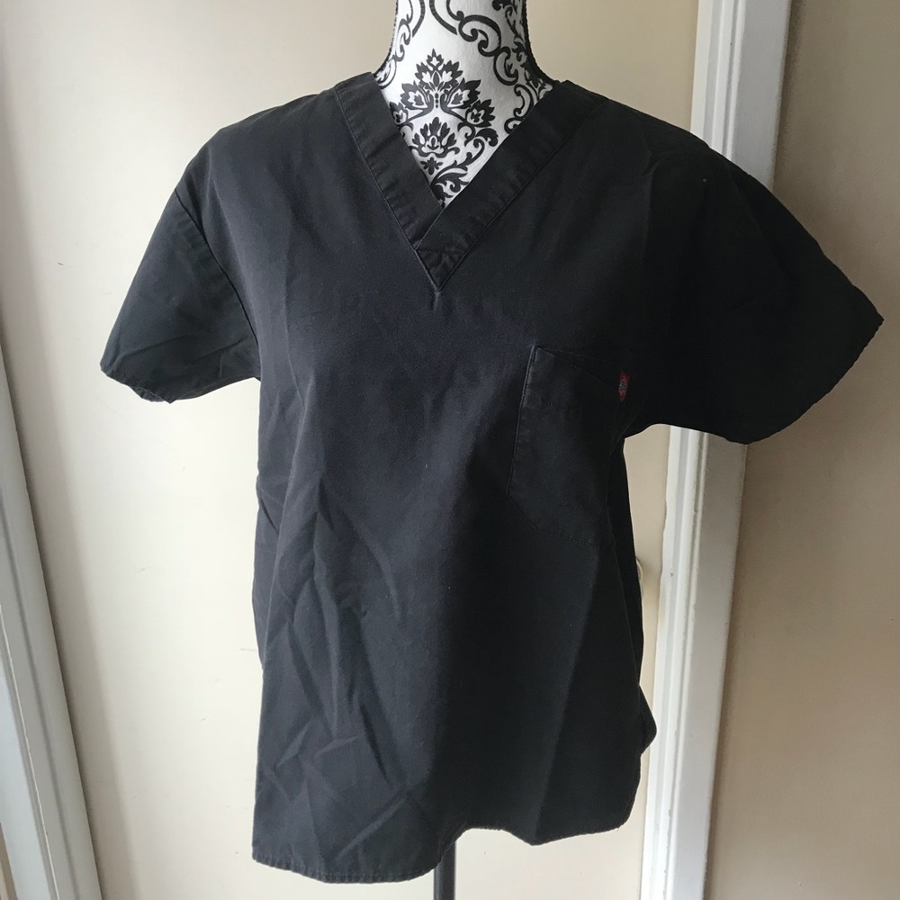 Dickies Black Scrub Top XS